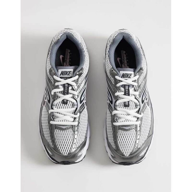 Nike Air Max Moto 2K trainers in white, pink foam and silver