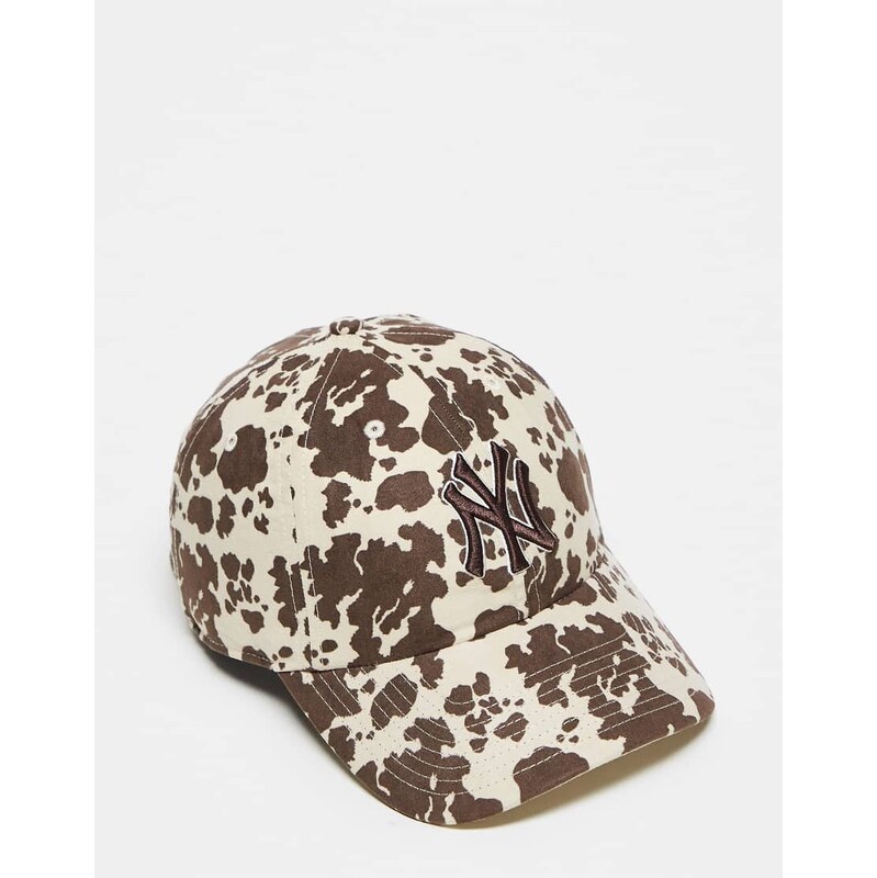 47 Brand NY Yankees clean up baseball cap in brown and white cow print 114983947