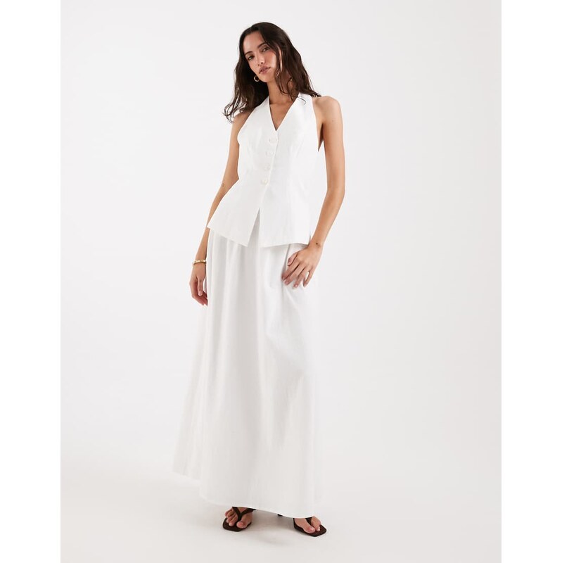 4th & Reckless cotton floaty maxi skirt co-ord in white 115530178