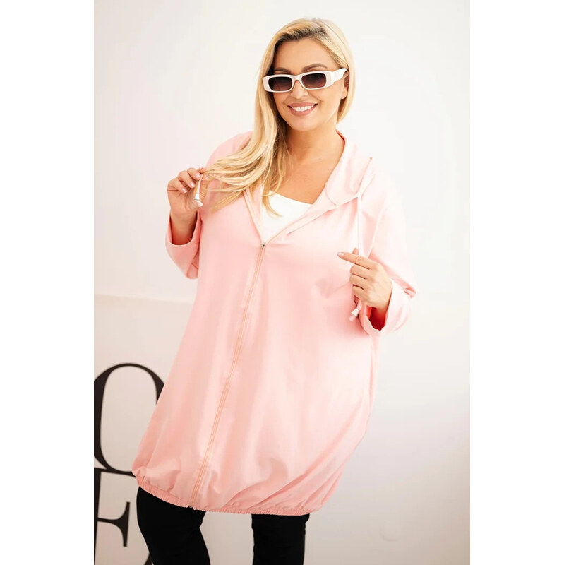 Dámská mikina Plus Size 6366 růžová - Kesi