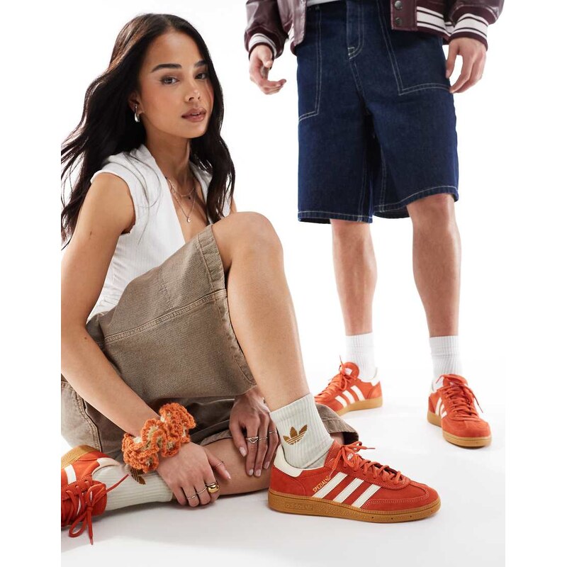 adidas Originals Handball Spezial gum sole trainers in orange