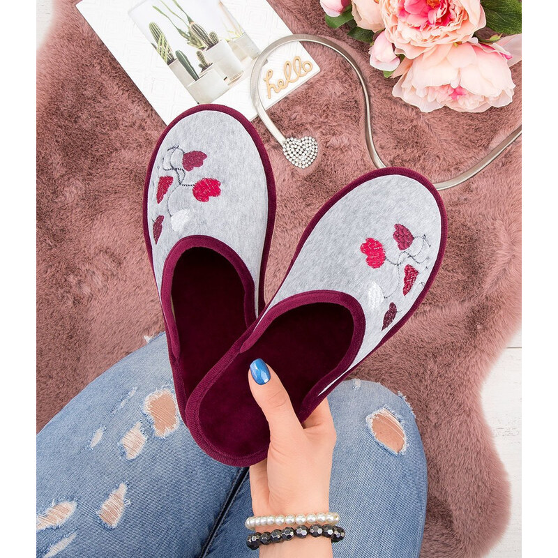 Natural Style Womens Slippers NS-085 Purple-Gray