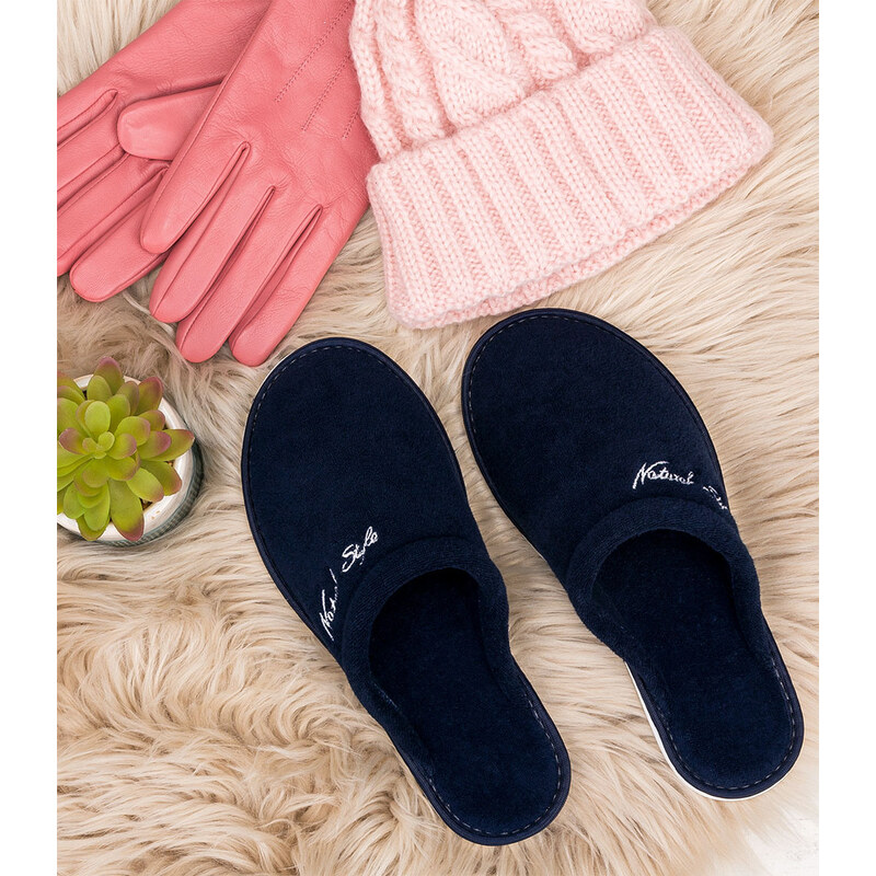 Dámské pantofle Natural Style NS-042 modré 114871541