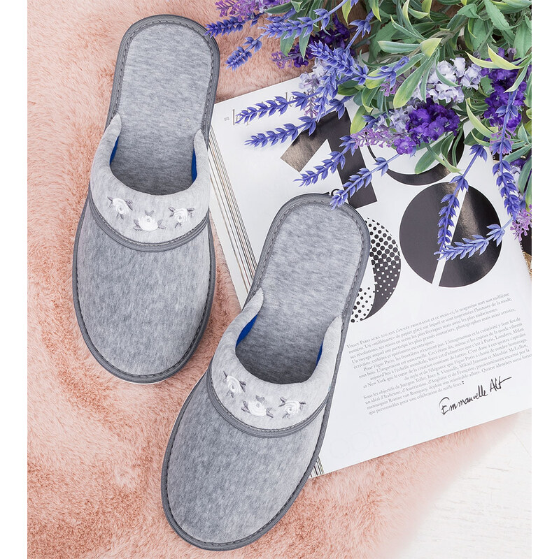 Dámské pantofle Natural Style NS-059 Šedé 114871549