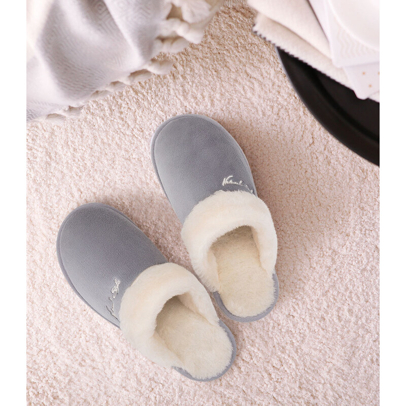Dámské pantofle Natural Style NS-080 Šedobéžové 114871556