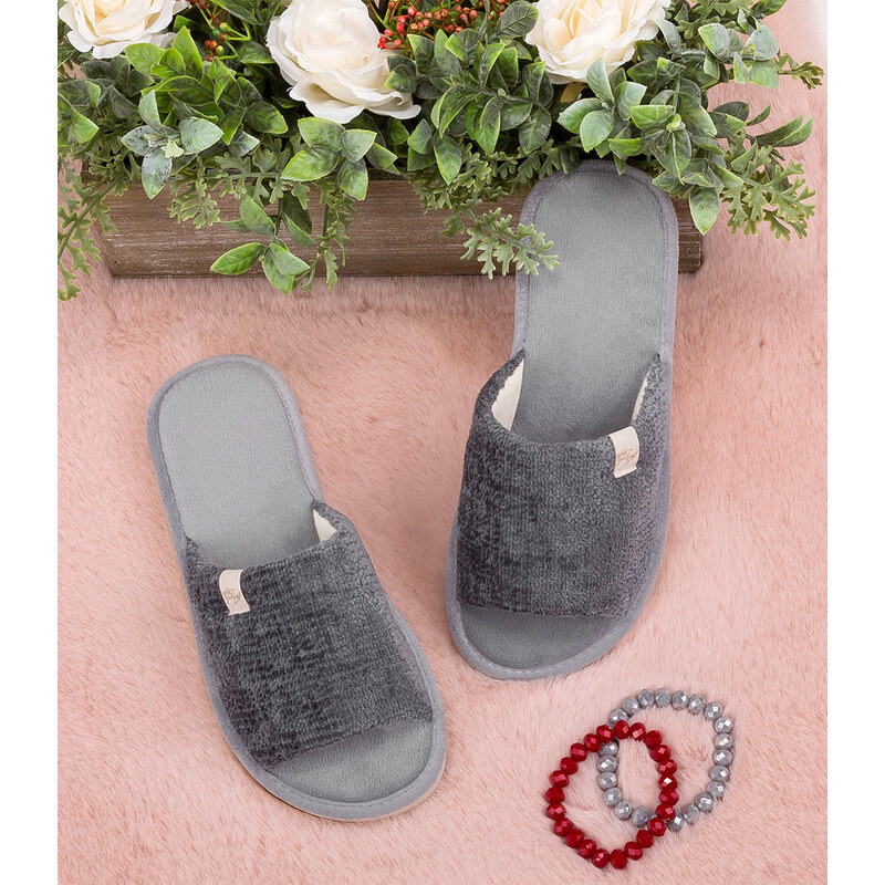 Dámské pantofle Natural Style NS-075 šedé 114871560