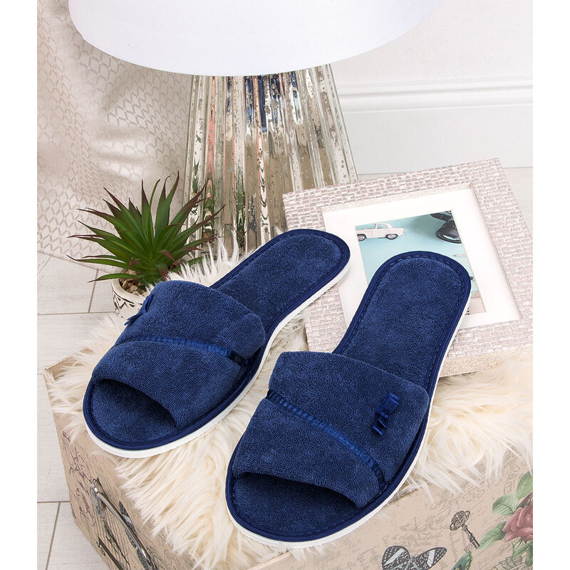 Dámské pantofle Natural Style NS-041 modré 114871622