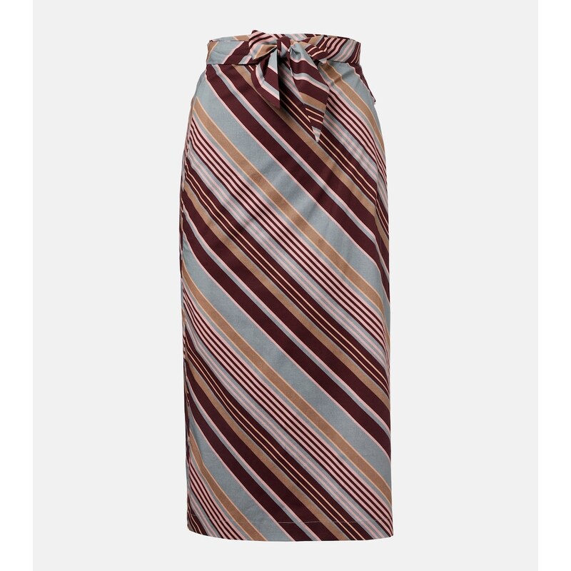 Adriana Degreas Striped cotton-blend beach cover-up