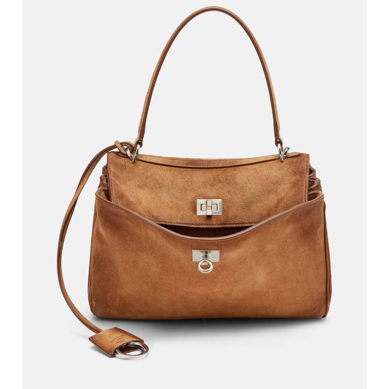 Balenciaga Rodeo Small suede top-handle bag