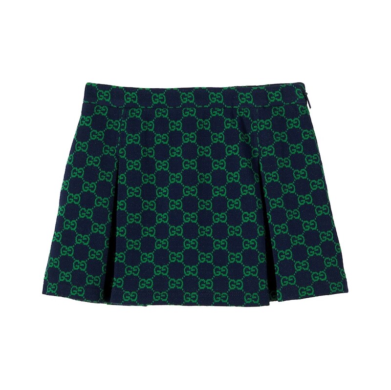 Gucci Kids GG pleated cotton piquÃ skirt