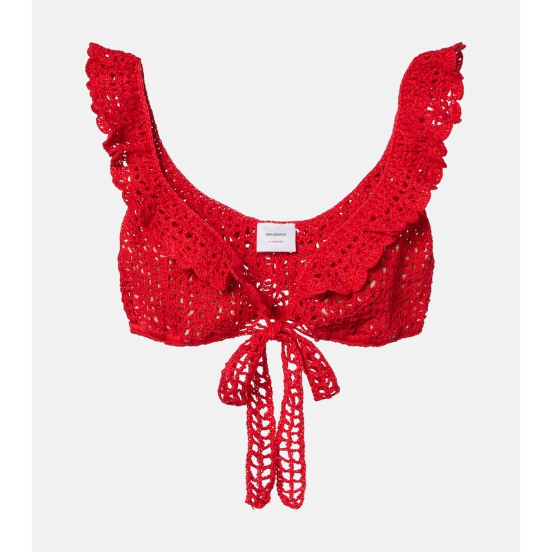Anna Kosturova Brigitte crochet cotton bra top