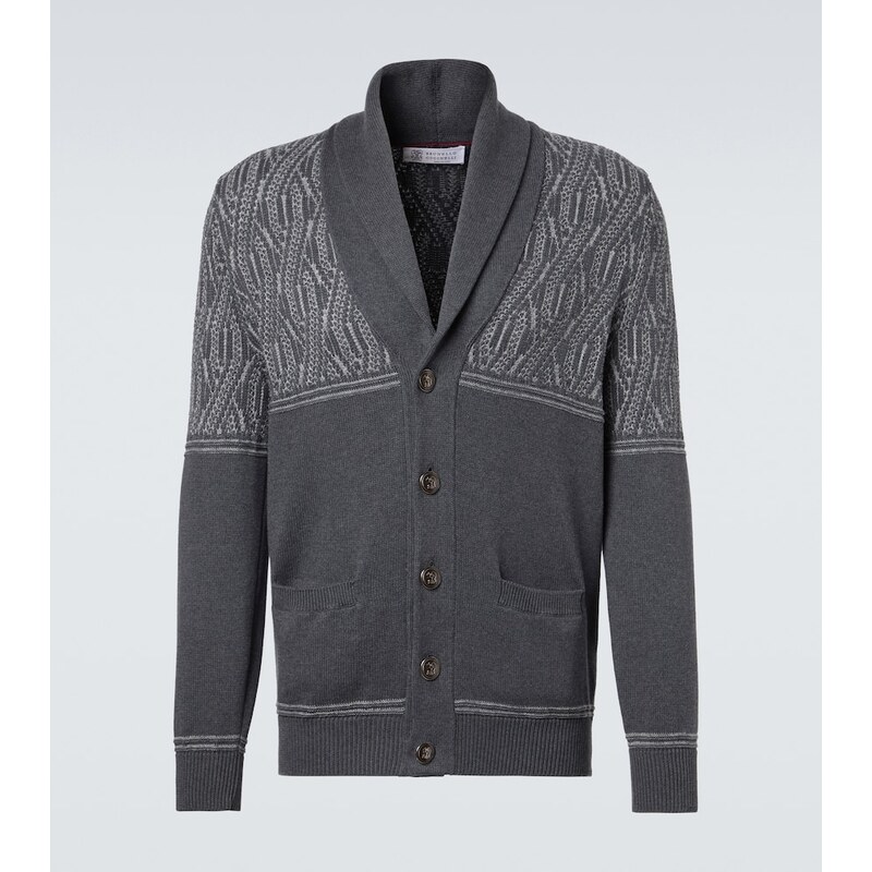 Brunello Cucinelli Jacquard cotton cardigan