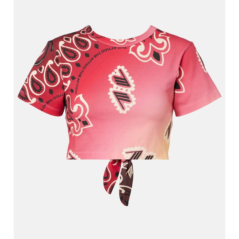 The Attico Printed cotton crop top