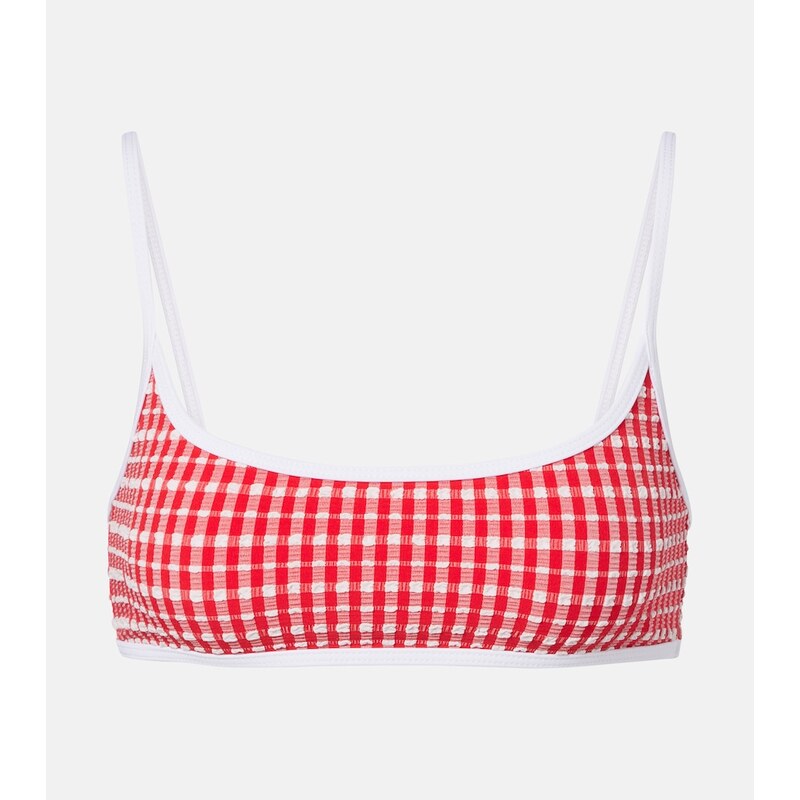 Jade Swim Muse Scoop gingham bikini top