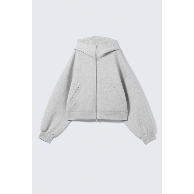 H&M - Nadměrná mikinas nákrčníkem a zipem z materiálu scuba - šedá 114871954