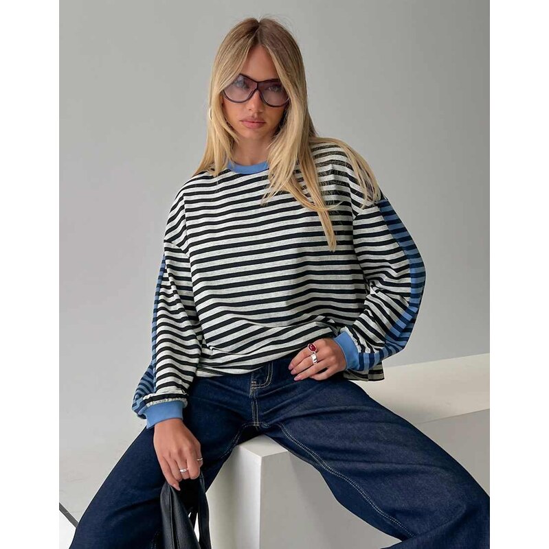 Princess Polly Taysha cotton rich crew neck drop shoulder long