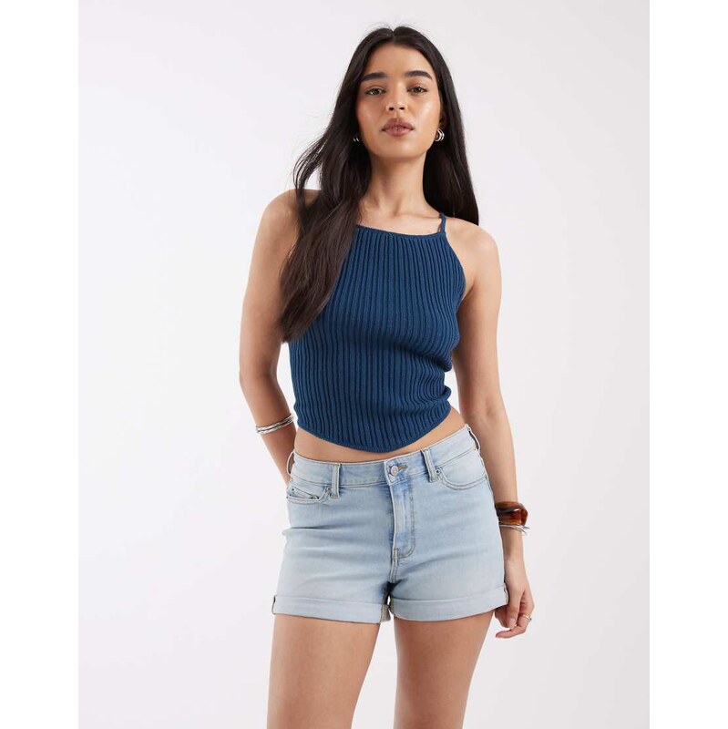JJXX Nice rolled denim shorts in light blue 115520649