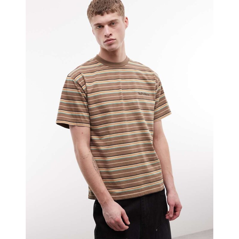 No Problemo x ASOS Exclusive 100% cotton logo t-shirt in brown