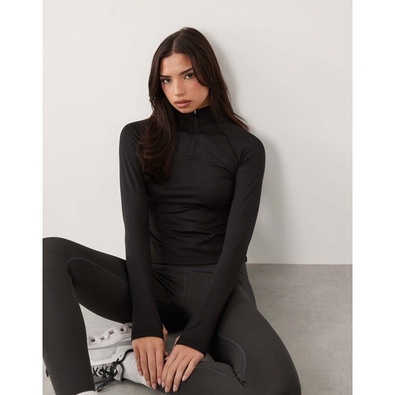 4505 active 1/4 zip long sleeve training top in black