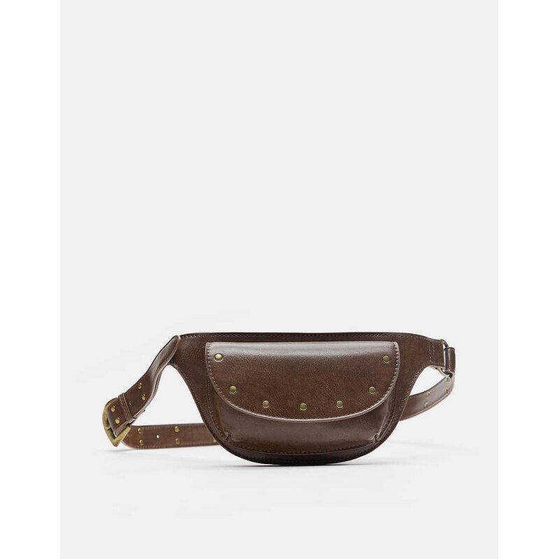 Pull&Bear Studded belt bag in brown 114873673