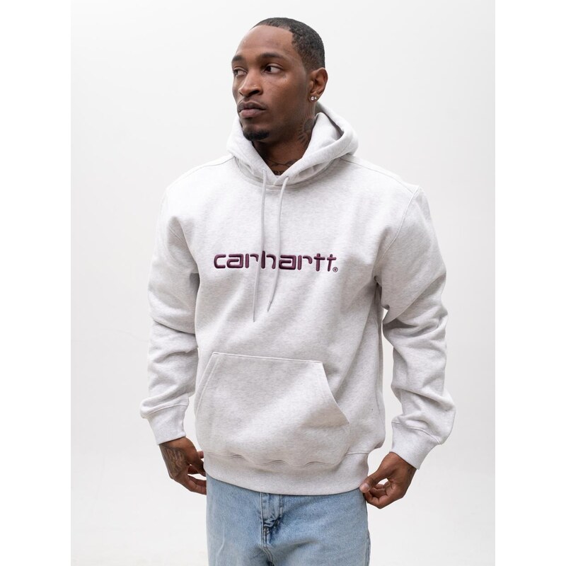 Pánská mikina s kapucí šedá/fialová Carhartt WIP Hooded Sweat