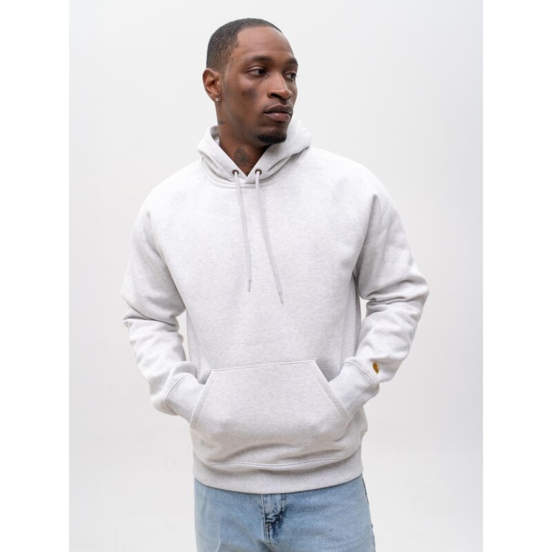 Pánská mikina s kapucí šedá/zlatá Carhartt WIP Chase Sweat