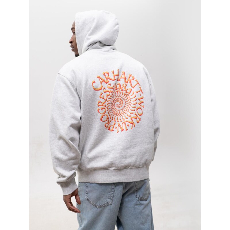 Pánská mikina s kapucí, světle šedá, Carhartt WIP Spiral