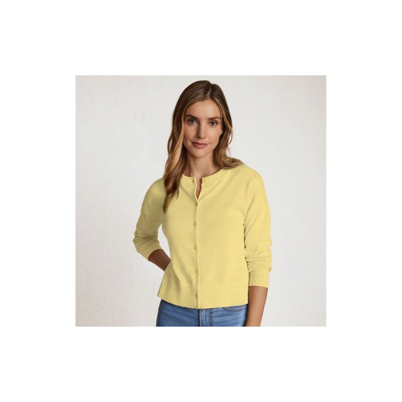 Fine Gauge Cropped Cotton Cardigan, Women, size: XL, regular,