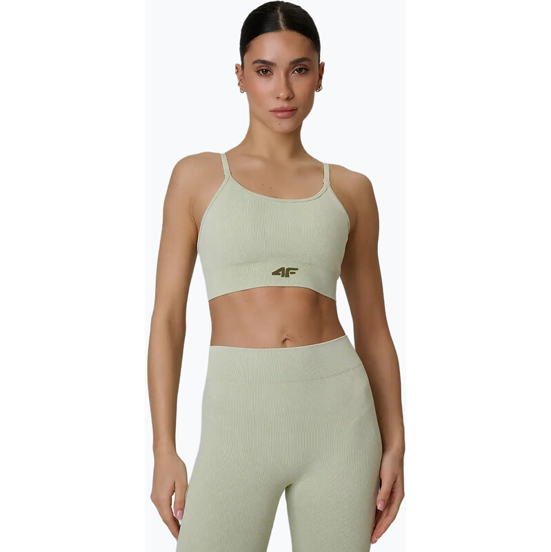 Tréninková podprsenka 4F Solar Punk F203 light green allover