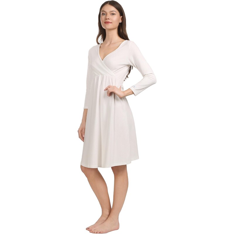 Moniel košilka/šaty kojící White bílá s dlouhým rukávem 114878842