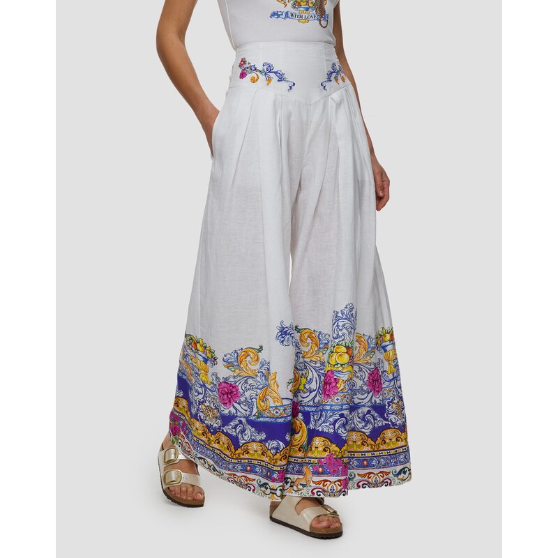 Dámské Lněné Kalhoty Camilla Wide Leg 114756232