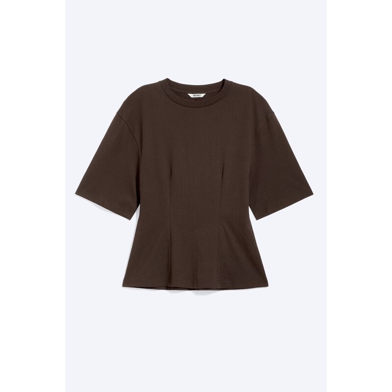 H&M - Tričkos přiléhavými detaily na švech - hnědá 114939943