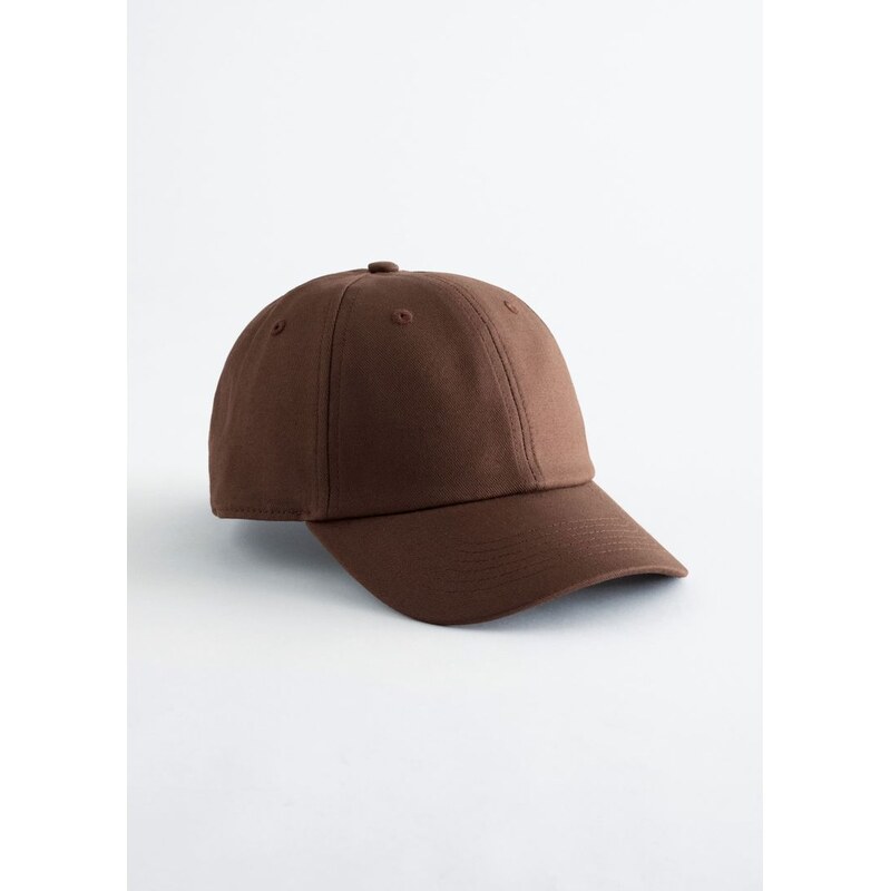H&M - Kšiltovka z bavlny a lnu - hnědá 114879432