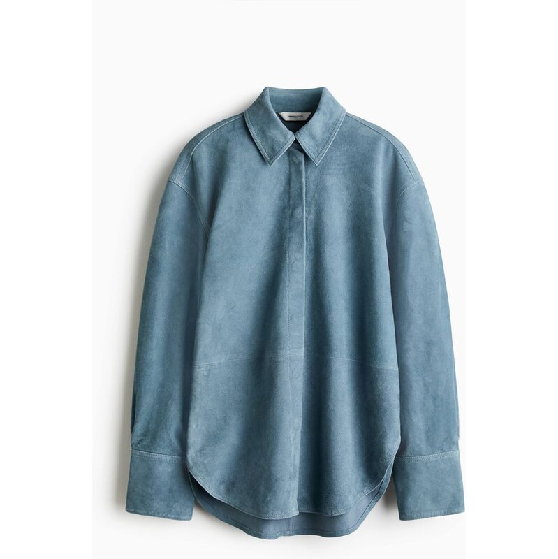 H&M - Semišová košile - modrá 114879503