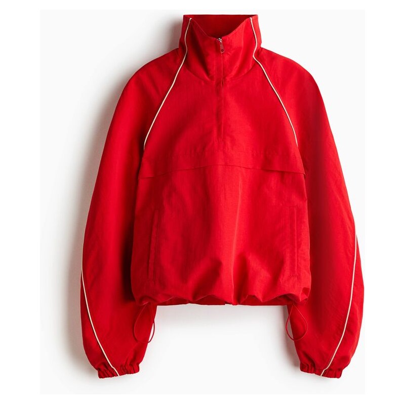 H&M - Oversized nylonová bunda přes hlavu - červená 114879488