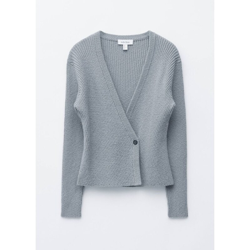 H&M - Žebrovaný bavlněný kardigan - šedá 114879522