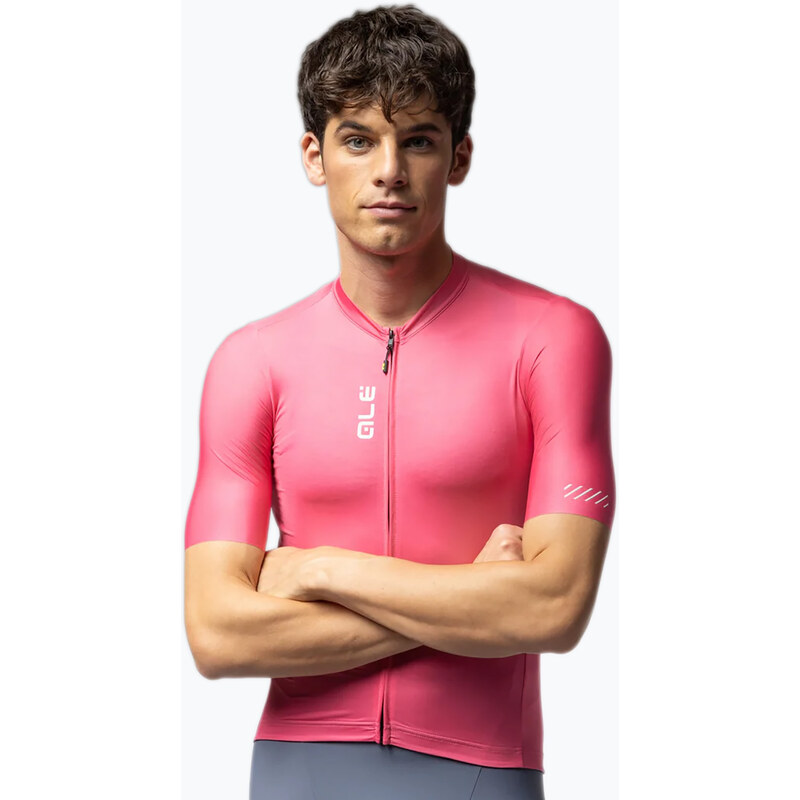 Pánský cyklistický dres Alé Color Block flamingo pink