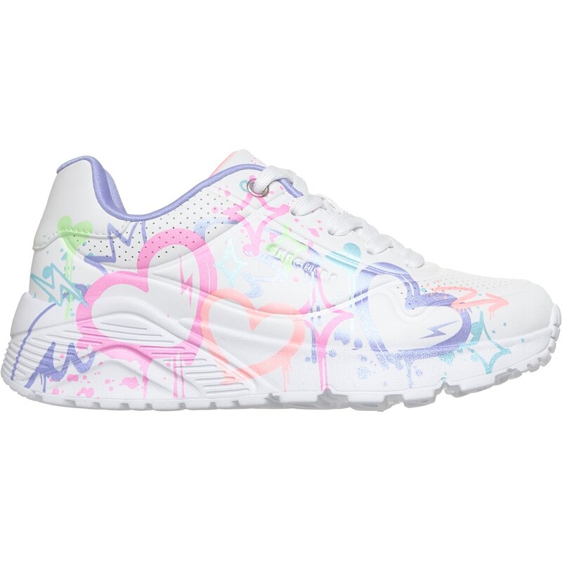 Skechers Dívky UNO Lite - Reigning Love Shoes v Bílá, Velikost