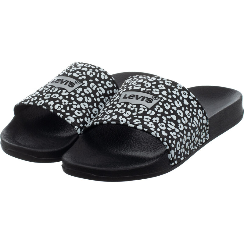 Levis - Dámské žabky - Black Leopard