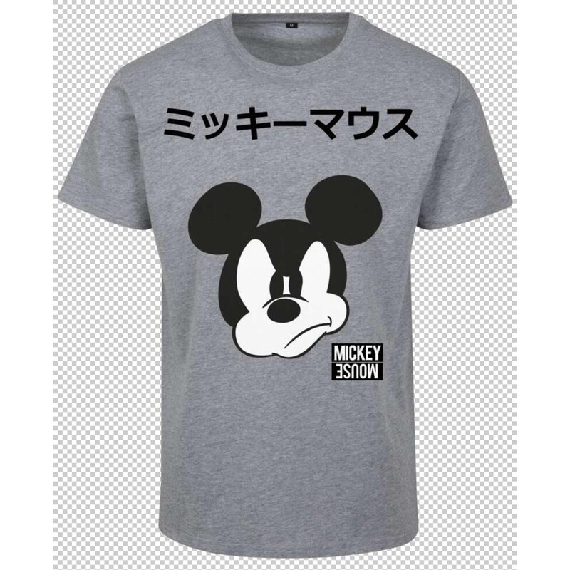 Mister Tee Tričko Mickey Japanese šedý melír / černá / bílá