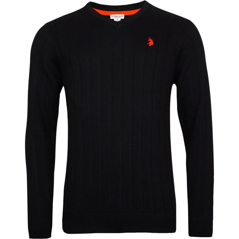U.S. POLO ASSN. Svetr ohnivá červená / černá