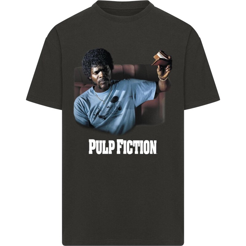 Merchcode Tričko Pulp Fiction Wallet světlemodrá / kaštanově