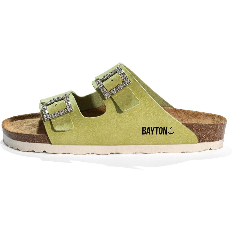 Bayton Pantofle STRASS ATLAS zelená