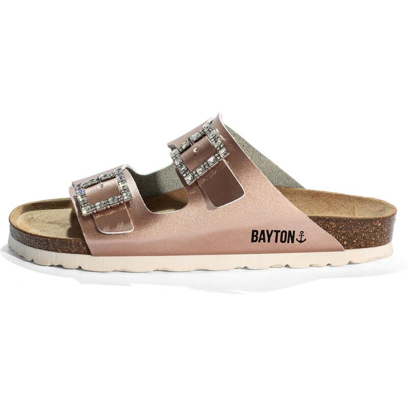 Bayton Pantofle STRASS ATLAS hnědá / pink