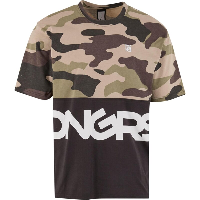 Dangerous DNGRS Tričko režná / khaki / černá / bílá