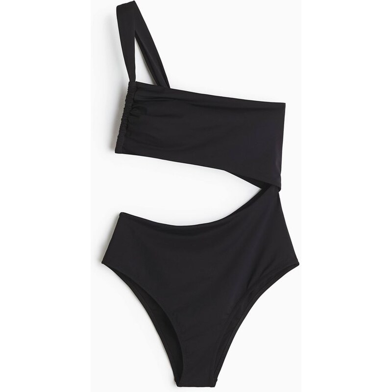 H&M - Jednodílné plavkys průstřihem a odhaleným ramenem - černá 114883535