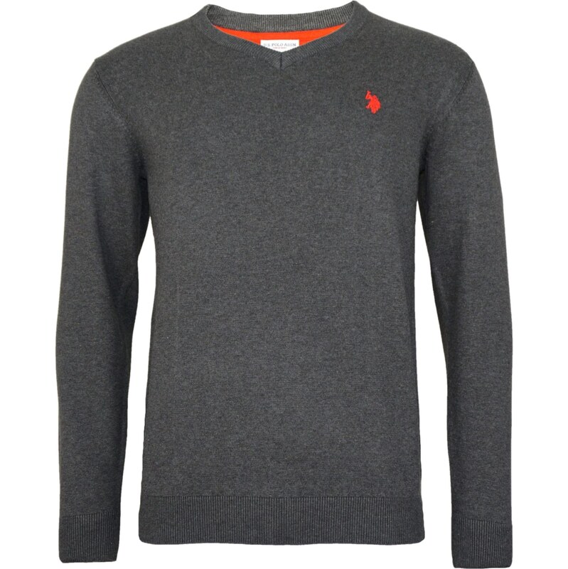 U.S. POLO ASSN. Svetr antracitová / oranžově červená