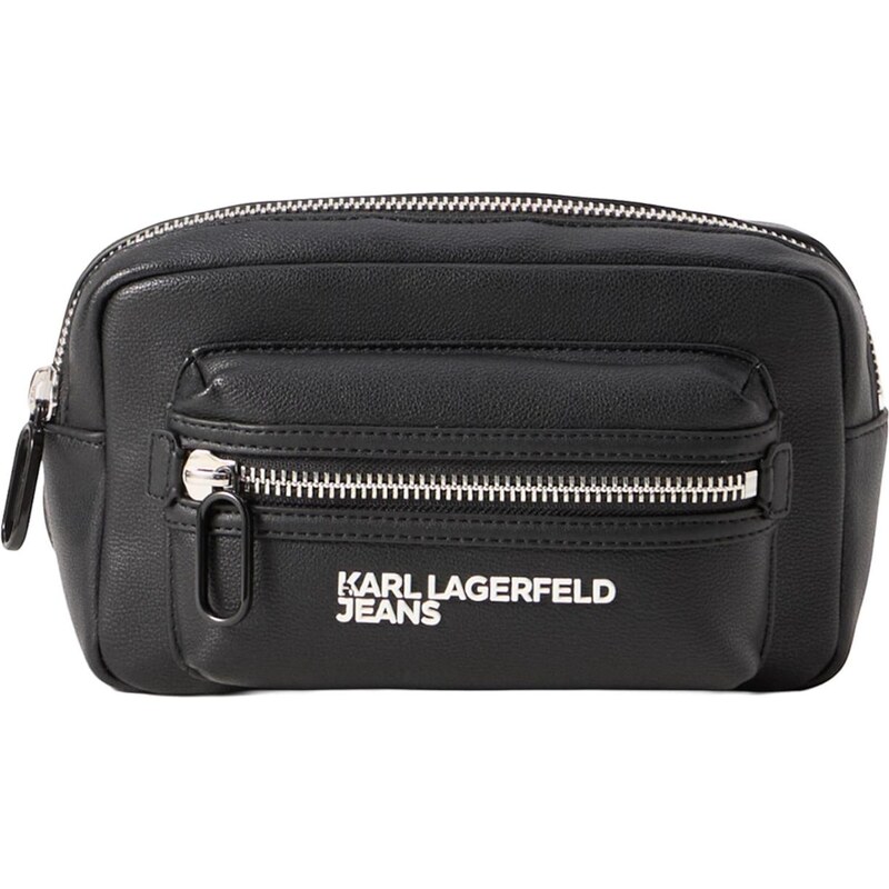 KARL LAGERFELD JEANS Taška přes rameno ESSENTIAL černá / bílá