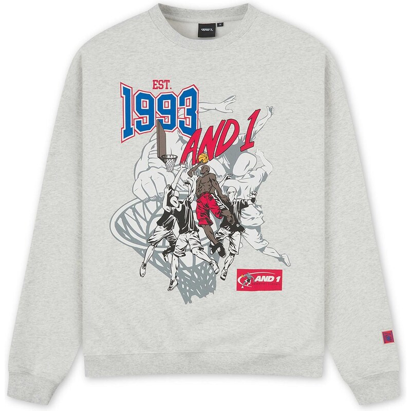 AND1 Mikina 1993 Dunk modrá / šedý melír / červená / bílá 114884760