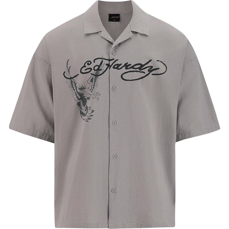 Ed Hardy Košile šedá / černá